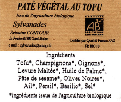 Pâté végétal au tofu 180 gr