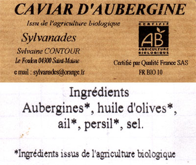 caviar d'aubergine 180gr