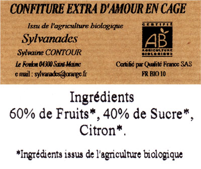 Confiture extra d'amour en cage 180 gr