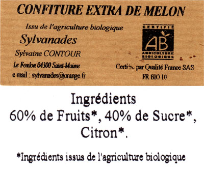 Confiture extra de melon 390 gr